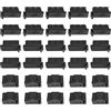 ECSiNG Tappi antipolvere universali in silicone per laptop RJ45 femmina jack e porta HDMI femmina e porta USB, antipolvere, 30 pezzi, nero