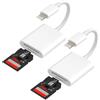 Aksenli Lettore Schede SD Micro SD Lightning Adattatore(2pack)per iPhone 14 13 12 Pro Max per Apple MFi Certified Cavo TF Camera Foto Trasferire Memoria Memory Stick chiavetta Card Reader per iPad Connettore