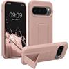 kwmobile 1x Custodia Compatibile con Google Pixel 10 / Pixel 10 PRO - Cover Supporto Dita - Back Case per Smartphone - Protezione Gommata Rosa Antico