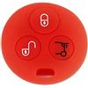 Lage [Portachiave] Guscio per Telecomando Mercedes Benz in Silicone Cover Chiave per Smart 3 tasti (vedere compatibilità nelle foto) ForTwo 450 Roadster Crossblade City Coupe City Cabrio (ROSSO)