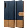 BEZ Cover per Samsung A50/ A30s, Custodia per Portafoglio Samsung Galaxy A50/ A30s Protettiva in Tela e PU Pelle Portafoglio Flip Cover con Chiusura Magnetica, Blu Navy