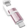 BOUTOP C33 Adattatore Lightning USB C [Certificato Apple MFi] per 60W Ricarica Rapida Compatibile con iPhone 15 Pro/15 Pro Max/15/15 Plus, MacBook, iPad - [1 Pacchetto, Rosa]