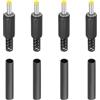 PATIKIL 4.0x1.7mm CC Maschio Terminali Alimentazione Spina 4 Pacco Fai da Te CC Barile Connettore Sostituzione con Tubo Termorestringente Giallo