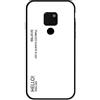 MadBee Cover per Huawei Mate 20X [con Pellicola Proteggi Schermo],Custodia Protettiva in Vetro Temperato 9H [Motivo in Marmo] + Cornice Paraurti in Silicone Morbido Cover Case (Bianco)