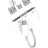 Kefiany Adattatore USB C a USB OTG Doppia Porta USB 3.0 E Connettore Caricabatterie Tipo-c per IPhone 16 15 per IPad Pro Compatibile con Samsung Tablet Stick Fotocamera Splitter Cavo Ricarica Rapida