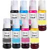 Molabel 8 Flaconi (2bk2c2y2m) compatibili con Epson 104, per EcoTank ET-1810, 2710, 2711, 2712, 2714, 2715, 2720, 2721, 2726, 2810, 2811, 2812, 2814, 2815, 2820, 2821, 2825, 2826, 4700, 4800 (8x70ml)