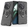 MaiJin Compatibile con OnePlus 11 Cover, Custodia Armor Anello Cavalletto (Funziona con il Supporto Magnetico per Auto) Case Paraurti (Nero)