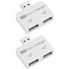 ECSiNG 2 adattatori hub USB 2.0 maschio a 2 porte USB caricabatterie splitter adattatore da 1 a 2 hub di ricarica Extender USB doppio caricatore per telefono cellulare laptop, bianco