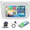 VECHTEL VECHEL 2G+64G 7 Autoradio per Alfa Romeo MITO 2008-2016,Android 15 autoradio touchscreen con CarPlay wireless, Android Auto, GPS, Wi-Fi, USB, Bluetooth, FM, RDS e telecamera posteriore