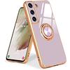 Urarssa Cover Compatibile con Samsung Galaxy S21 FE 5G Custodia Ultra Sottile Morbida TPU Silicone Custodia con 360° Regolabile Anello Magnetica Supporto Ring Cover per Samsung Galaxy S21 FE 5G Viola