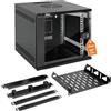 Tecmojo Cabinet dati 6U montaggio a parete, armadio di rete largo 10 pollici 330 mm con ripiano rack, pannelli a spazzola, organizer per cavi per dispositivi AV/IT