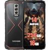 DOOGEE Blade 10 Pro Rugged 4G Téléphones Portables Débloqués (2024), 16GB + 256GB, Batteria 5150mAh, 50MP + 8MP Smartphones, Android 14, 6,56 pollici, NFC, Face ID, 11mm Thin Rouge