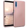 kwmobile Custodia Compatibile con Samsung Galaxy A7 (2018) Cover - Back Case Morbida - Protezione in Silicone TPU Effetto Metallizzato oro rosa metallizzato