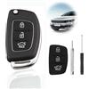 SPTwj Guscio Chiave Auto Compatibile con Hyundai i40 i20 i30 i10 ix20 ix30 ix35 ix45 ix55 Santa Fe Tucson Elantra Accent con 3 Tasti Telecomando Chiave Cover in Gomma Ricambio Custodia