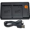 DSTE DMW-BTC12 - Caricatore USB a doppia batteria, compatibile con Panasonic DMW-BLE9, DMW-BLE9PP, DMW-BLG10, DMW-BLH7, DMW-BLH7PP, DMW-BLH7E, DMW-BLH7GK, alimentazione tramite cavo di ricarica micro