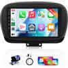 Hodozzy 4GB+64GB Android Autoradio Per Fiat 500X 2014-2020 Carplay Android Auto Wireless, Hodozzy 9 Pollici Touch Screen Auto Stereo 2 Din GPS Navigazione WiFi, Bluetooth DSP FM/RDS Radio Schermo Retrocamera