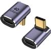 Bgfaquri Adattatore USB C da 90 gradi, adattatore USB-C da 40 Gbps da maschio a femmina - USB 4.0 compatibile con 8 K e ricarica rapida PD 100 W - Connettore ad angolo retto per MacBook, Samsung, tablet