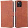 RankOne Cover per OPPO Find X3 Pro (6.7 Inches), Custodia Flip Pelle Portafoglio, Magnetica Libro Bumper Cover Case - Marrone