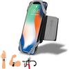 AXELENS Fascia 3 in 1 Grigia per Polso, Braccio e Manubrio - Supporto Universale per Smartphone 4,5-7″ con Rotazione 360° - Ideale per Corsa, Bici, Palestra, Outdoor & Attività Sportive