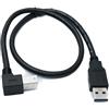 System-S Cavo USB 3.0 50 cm tipo B maschio a A adattatore angolare a sinistra 5 Gbps 100 W in nero
