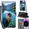 Haninsuze Cover per iPhone 14 Pro Max Custodia Cover Pelle Libro Portafoglio con Porta Carte Magnetica Protezione Antiurto Cuoio Flip Case Custodia Cover per iPhone 14 Pro Max, barca
