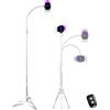 Aureday Treppiede per cellulare da 188 cm, per smartphone con collo di | Treppiede flessibile a 360° con scatto remoto, supporto per iPhone 17/16/15/Pro Max, action cam (argento)