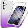 XINNI Cover per Samsung Galaxy A56, Protezione Schermo Integrata 360 Gradi Antiurto Custodia, Rugged Doppia Faccia Bumper Trasparente Full Guscio Fronte Retro Case, Viola