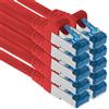 1aTTack.de 1,5 m - Cat.6 - Cavo di Rete LAN Ethernet Gigabit RJ45 Cat 6 Cavo Patch A 10000 Mbit s Sftp Pimf 500 MHz Compatibile con CAT5 CAT6 CAT7 Cat8 Rosso - 10 Pezzi