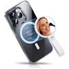 JJC Specchio magnetico 2 in 1 per selfie e anello per telefono, specchio magnetico per il trucco per iPhone 16, 15, 14, 13, 12 Pro Max Plus, custodia Mag-Safe e tutti i telefoni Vlog Selfie Mirror