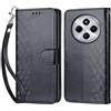 KENHONER Compatibile Cover con Xiaomi Redmi 14C,Premium Pelle PU Portafoglio Flip Libro Custodia Cover per Xiaomi Poco C75 [Protezione Completa] (Nero)