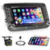Fuluku 1+32GB Android Autoradio per VW Passat Golf Polo Tiguan Jetta Skoda Seat con MirrorLink, 7'' Schermo Stereo Auto con Bluetooth/WiFi/GPS/Telecamera di Retromarcia/FM/RDS/SWC