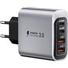 nongxiang Caricatore USB-C 40W 4 Porte PD 3.0, Ricarica Rapida, Adattatore di Potenza per iPhone 16/15/14/13/12/Samsung S25/S24/S23, Cellulari