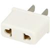 REY Electrónica Rey Adattatore convertitore spina tonda (Europea) a piatta (Americano), Bianco