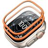 ESR Armorite Protezione per lo schermo per Apple Watch Ultra 3/2/1 (2025/2024/2023/2022, 49 mm), Protezione di livello militare, Vetro temperato con cornice in alluminio, Antigraffio, 2 Pezzi, Arancia