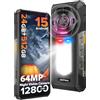 Ulefone Armor 30 Rugged Smartphone 2025, 24GB+ 512GB Cellulari Android 15, 12800mAh Telefono Indistruttibilecon, Torcia LED da 1236 Lumen, 64MP Visione Notturna 6 95 FHD+ 120 Hz 4G Dual IP68/NFC/GPS