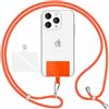 NALIA HoldMe Air Catena Universale con Pad, Cinturino per Custodia del Telefono Cellulare, Moschettone in Metallo (argento), Cordino da Collo 160 CM, Tracolla Crossbody Lanyard, Colore:Arancione