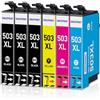 SINOPRINT 503 cartucce XL compatibili con Epson 503 503XL cartucce per Epson Expression Home XP-5200 XP-5205 XP5200 XP5205, Workforce WF-2960 WF-2965 WF2960 WF2965 WF-2960DWF WF-2965DWF (6 Pack)