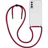 MyGadget Cover per Samsung Galaxy S21 - Custodia con Corda - Case con Cordino Trasparente Antiurto con Laccio | Tracolla - Practical Stylish - Bordeaux