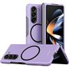 Ysnzaq Custodia per Samsung Galaxy Z Fold 5 5G 7.6 Compatibile con Magsafe, Ultra Sottile Militare Antiurto Protettiva Hard PC Magnetica Phone Cover per Samsung Galaxy Z Fold5.QMS Purple