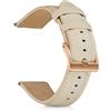 KeHowy Cinturino per 20mm 22mm, Cinturino in Pelle Morbida e Confortevole, Cinturino di Ricambio per Uomini e Donne - Beige