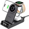 SwanScout Mag-Safe Caricatore Wireless Pieghevole, 4 in 1 Stazione di Ricarica per iPhone Air/17/16/15/14/13 Series, SwanScout 702M, Magnetico Caricabatterie per Apple Watch Ultra 3/11/10/9/8/7/6