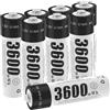 AICARGER Batteria ricaricabile AA da 1,5 V, batteria AA ricaricabile agli ioni di litio con 3600 mWh e 1200 ciclo lungo, confezione da 8 batterie, per telecomandi, giocattoli motorizzati