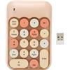 Joyzan Tastiera Numerica Colorata a una Mano, Tastierino Meccanica Ricaricabile Senza Fili Portatile retrò 18 Tasti USB 2.4G Copritastiera Rotonda Estensioni Colorate Tastiere Silenziose