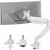 ARES WING Supporto per monitor piatto da 17-49, supporto per schermo piatto curvo, regolabile in altezza, braccio singolo, portata massima 18 kg, 75/100 mm, supporto da tavolo bianco