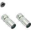 Euroharry Adattatore per Antenna SAT 2 Pezzi - Spina IEC e F su Accoppiamento Coassiale per Cavi Antenna e Satellitari