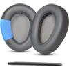TaiZiChangQin, cuscinetti auricolari di ricambio in pelle proteica, compatibili con cuffie wireless JLAB JBuds Lux ANC, con cuscinetti in schiuma grafite per isolamento acustico