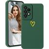 Demnkun Cover per Samsung Galaxy A52 4G / A52 5G / A52s 5G Case, Cover Samsung A52 4G / A52 5G / A52s 5G Morbida e Sottile Protezione Della Fotocamera, Custodia Antiurto con Motivo Cuore Love Verde