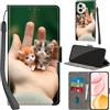 PHINIENLAND Cover per Honor 400 custodia portafoglio Gatto | 3 scomparti carte, 1 tasca banconote, Chiusura magnetica, Supporto, Pelle PU flip cover per Honor 400