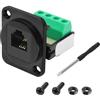 MEIRIYFA Tipo D RJ11 6P4C Panel Mount CAT3 morsetto vite adattatore senza saldatura, tipo D RJ11 femmina a 4 pin Keystone Jack maschio per telefono (1PCS)