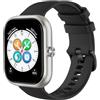 GIOPUEY Cinturini Compatibile con Honor Choice Haylou Watch, Morbido Silicone Cinturino [Resistente all'Usura] [Traspirante] - Black
